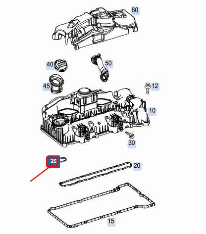 NEW MERCEDES-BENZ A W177 ENGINE ELASTOMER MOLDED SEAL A6540164400 ORIGINAL