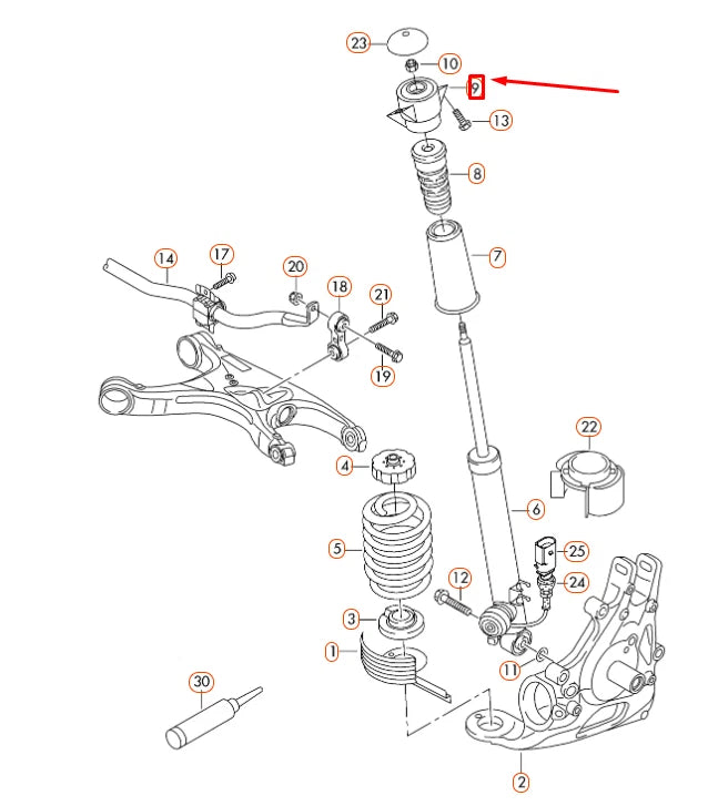 NEW AUDI A6 C7 REAR UPPER SHOCK ABSORBER BEARING 4G0513353D ORIGINAL