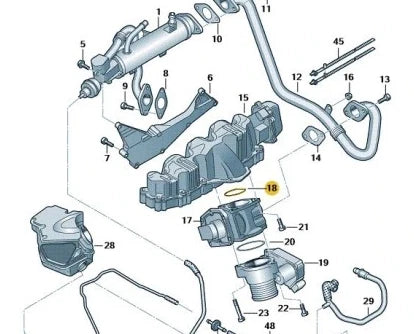NEW AUDI A4 B7 EGR VALVE GASKET 03G131547C ORIGINAL
