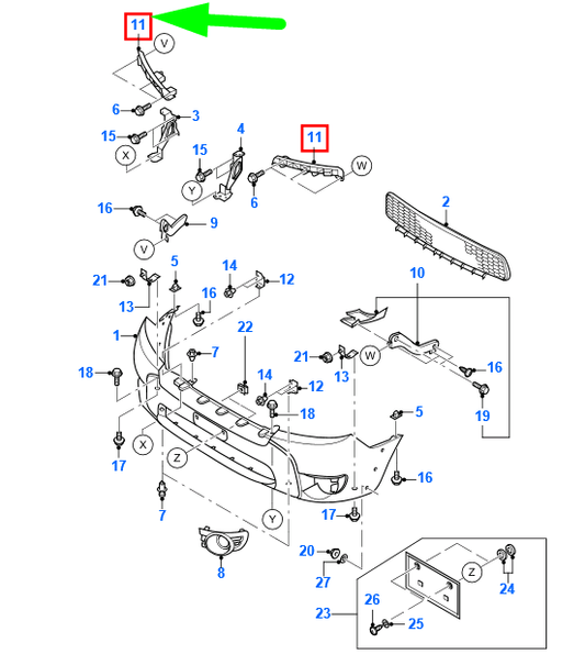 new ford ranger mk3 front right bumper bracket 8m34-17e814-ac 5130684 original