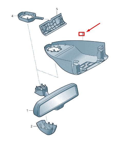NEW VW TOUAREG 7P MK2 INTERIOR MIRROR TRIM COVER 7P6857573A82V ORIGINAL
