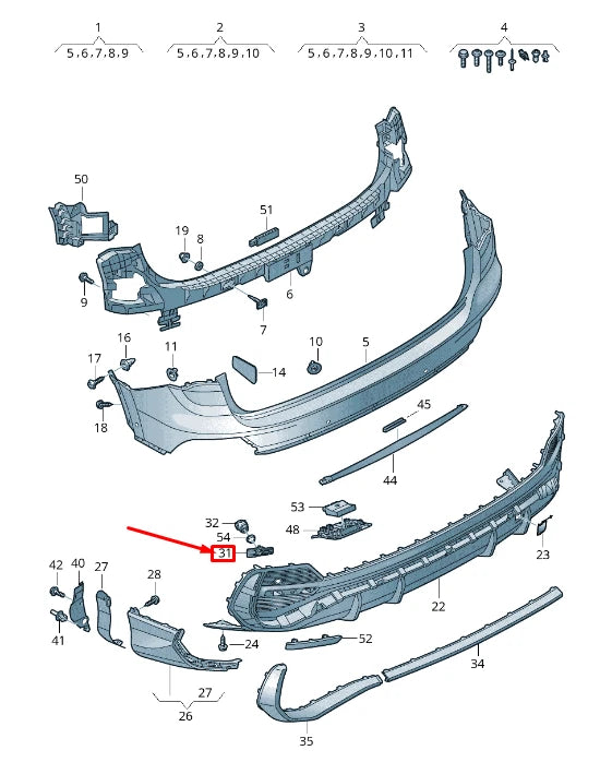 NEW AUDI Q3 F3 REAR RIGHT BUMPER ULTRASOUND SENSOR SUPPORT 83F919290A