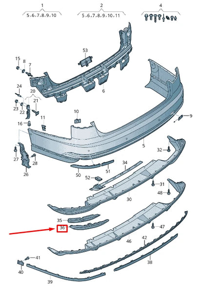 NEW AUDI A8 4N REAR LEFT BUMPER TRIM 4N0807833C2ZZ