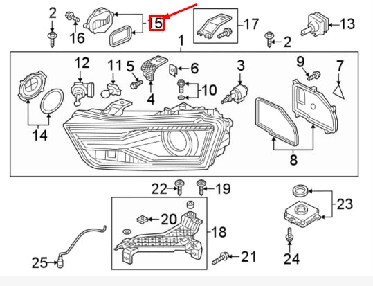 NEW AUDI Q3 8U FRONT RIGHT HEADLAMP LED UNIT 8U0941475C ORIGINAL