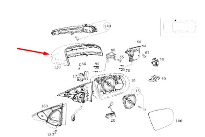 NEW MERCEDES-BENZ E W213 FRONT RIGHT DOOR MIRROR CAP LHD A09981102009191