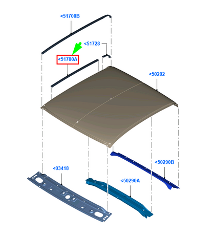 new ford ranger t6 right roof side drip rail 1784149 ab39-2151700-eb original