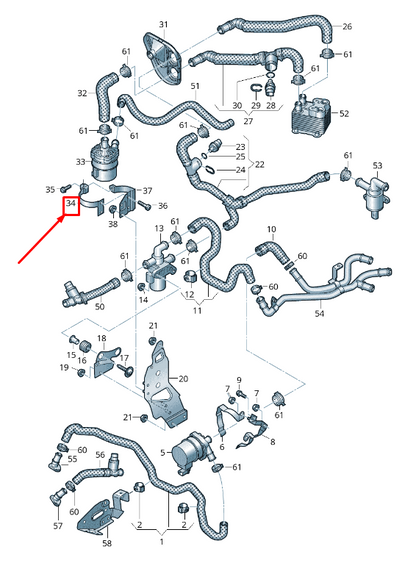 NEW AUDI Q7 4M ADDITIONAL COOLANT PUMP BRACKET 4M0121240H ORIGINAL