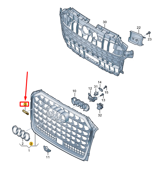 new audi a8 d5 radiator grille inscription 4n0853736bt94 original