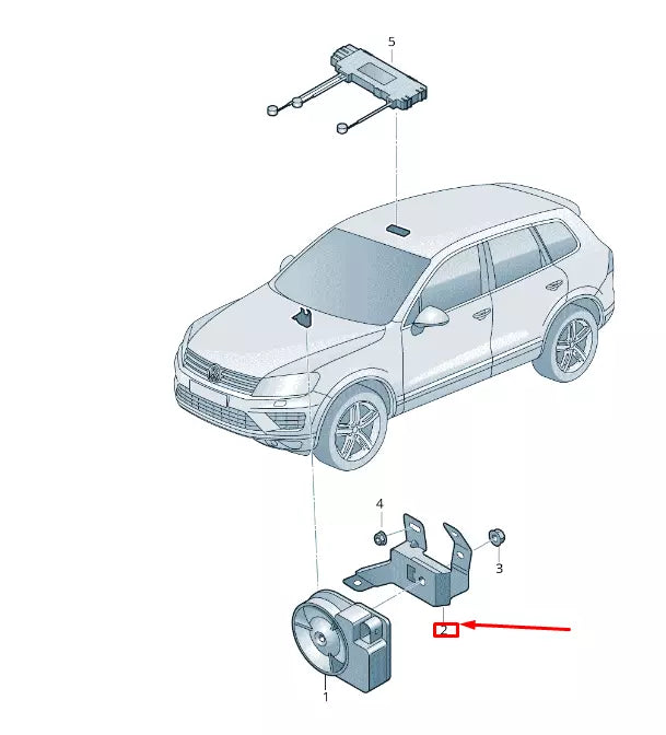 NEW VW TOUAREG 7P MK1 ELECTRONIC SIREN RETAINER 7P5951193