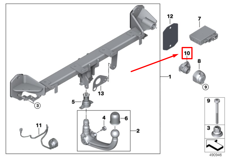 new bmw x3 g01, f97 pin tow bar adapter socket 61136942997 6942997 original