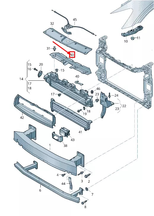 NEW AUDI E-TRON GEN RADIATOR SUPPORT ACCESS COVER 4KE8070829B9