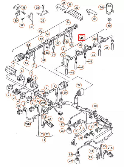 NEW VW TRANSPORTER T5 GLOW PLUG WIRING HARNESS 070971277B 2010 2L DIESEL