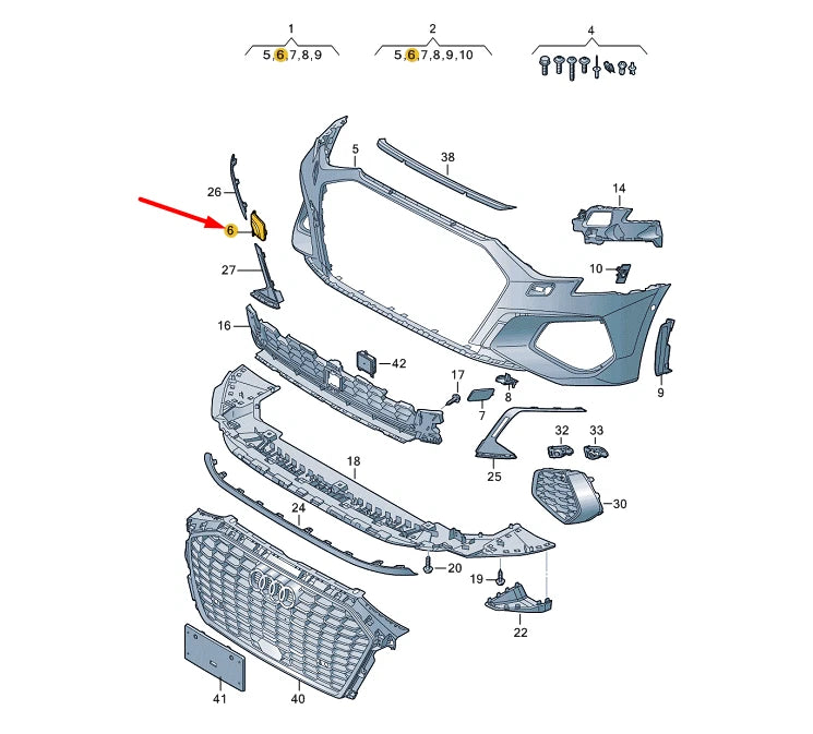 NEW AUDI A3 LIMOUSINE 8YS FRONT BUMPER TOW EYE COVER 8Y0807241AGRU ORIGINAL