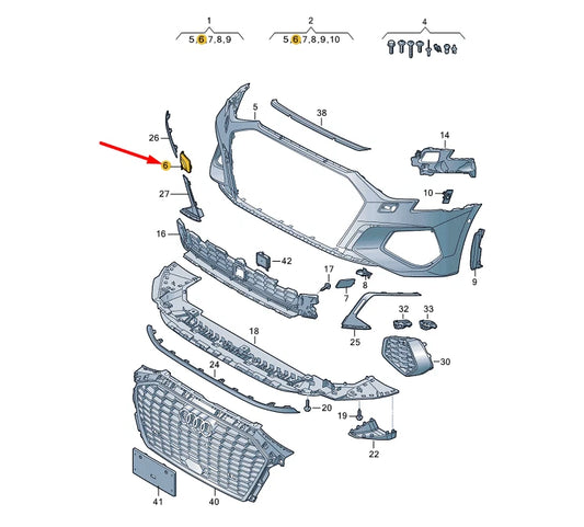NEW AUDI A3 LIMOUSINE 8YS FRONT BUMPER TOW EYE COVER 8Y0807241AGRU ORIGINAL