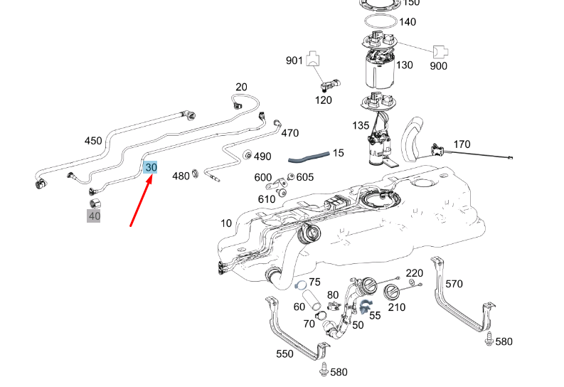 new mercedes-benz vito w447 fuel return line a4474701500 original