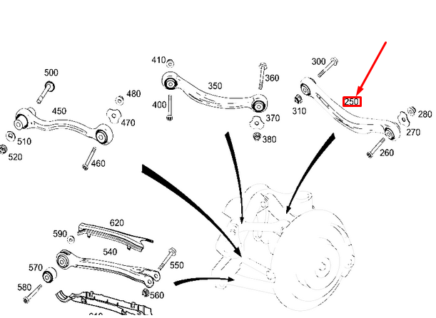 new mercedes-benz c w205 amg rear left camber arm a2053508701 original