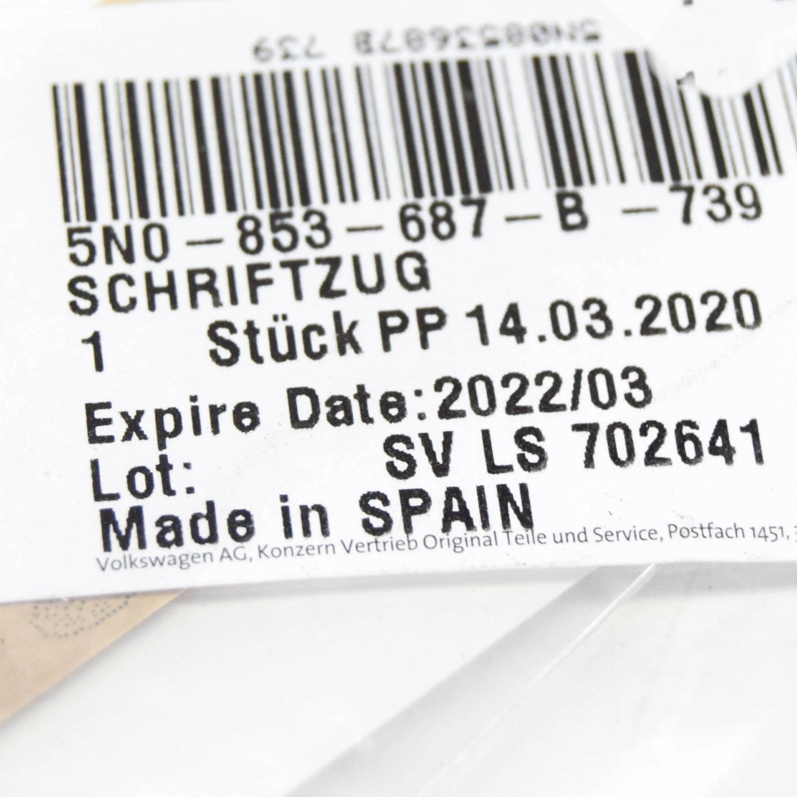 NEW VW TIGUAN MK1 REAR TRUNK LID CHROME EMBLEM BADGE 5N0853687B739