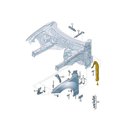 NEW AUDI A7 SPORTBACK 4G8 FRONT RIGHT FENDER WING FILLER 4G8821112A ORIGINAL