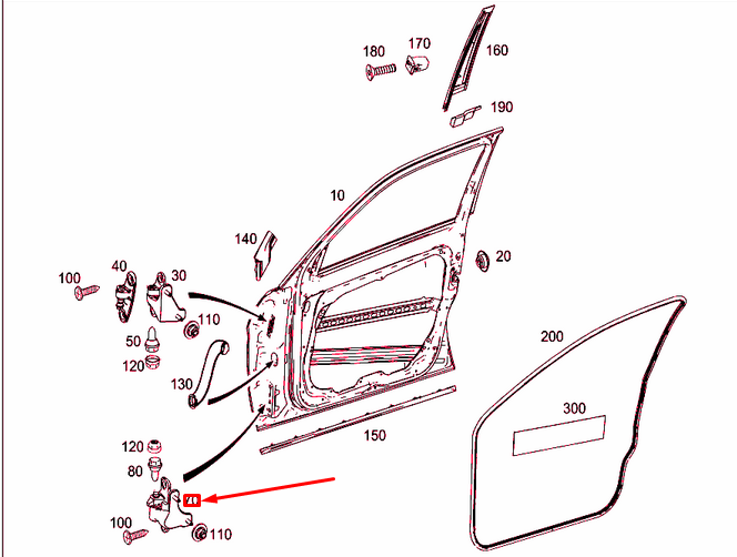 new mercedes-benz glk x204 front right door bottom hinge a2047201237 original