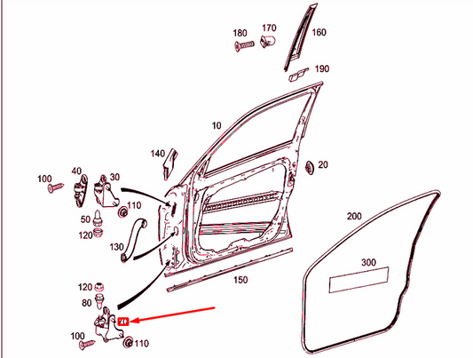 new mercedes-benz glk x204 front right door bottom hinge a2047201237 original