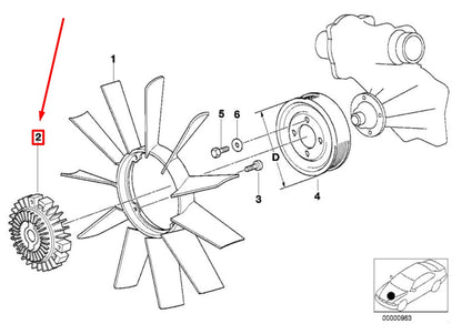 NEW BMW 5 E39 RADIATOR FAN CLUTCH 11527502804 7502804 ORIGINAL
