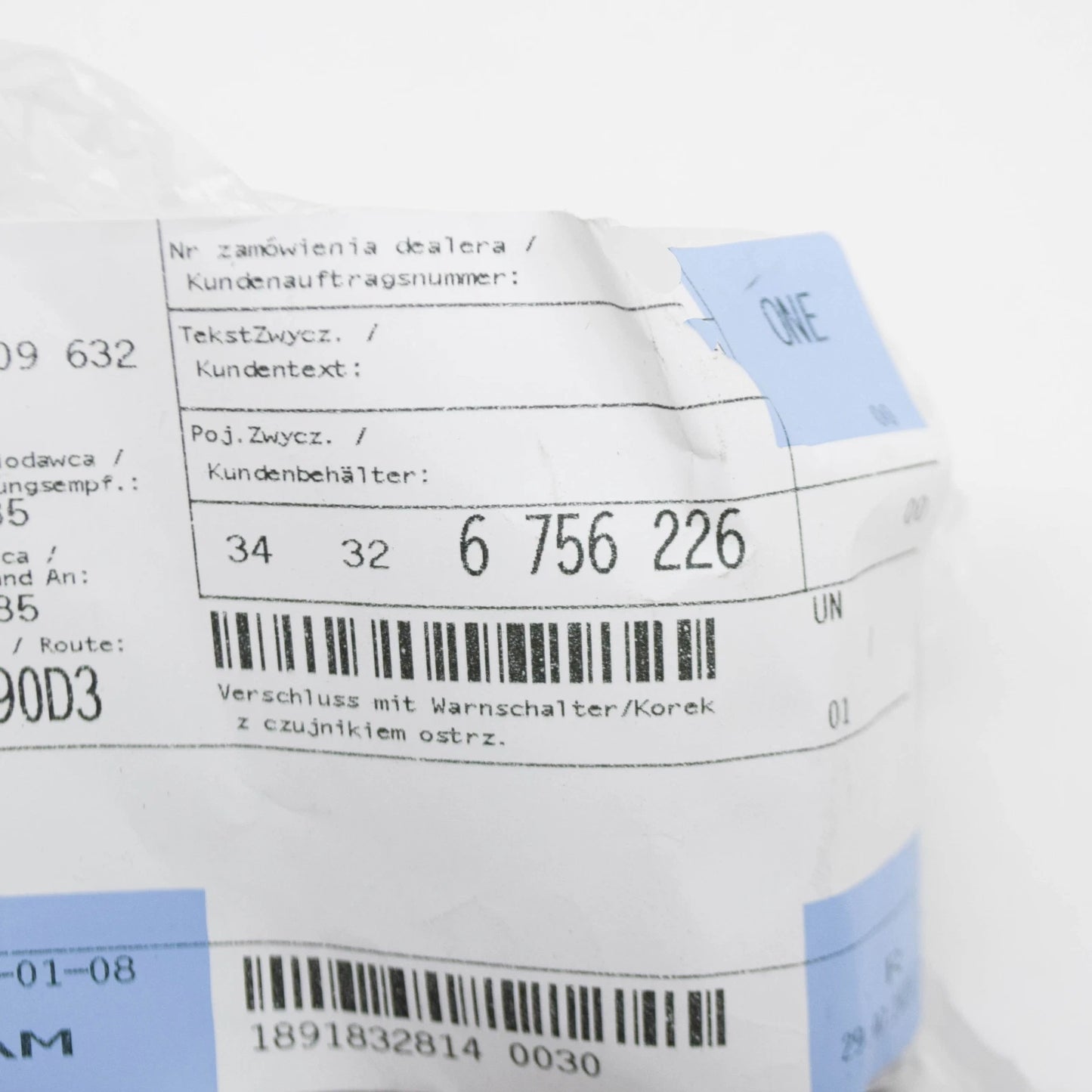 NEW BMW E38 E39 E52 E65 E66 E67 BRAKE CAP WARNING SWITCH 6756226 34326756226