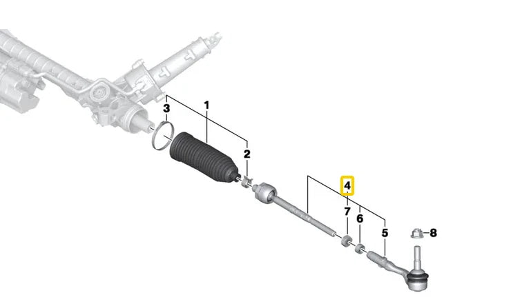 NEW BMW 5 F10 RIGHT SIDE STEERING TIE ROD 32106784719 ORIGINAL