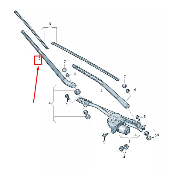 NEW AUDI Q7 4M FRONT LEFT WIPER ARM RHD 4M2955407 1P9 4M29554071P9