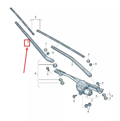 NEW AUDI Q7 4M FRONT LEFT WIPER ARM RHD 4M2955407 1P9 4M29554071P9