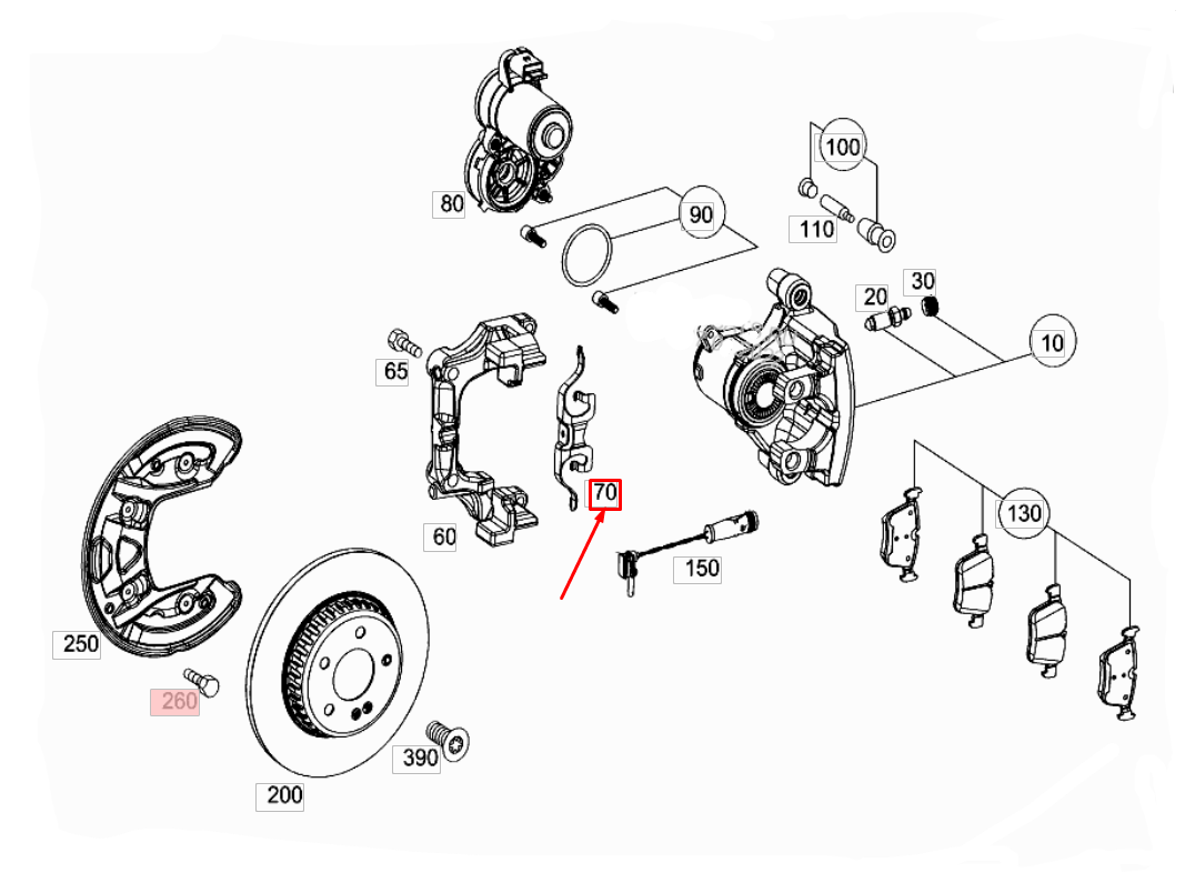 NEW MERCEDES-BENZ C W205 REAR BRAKE PAD SPRING CLIP A0009937807 ORIGINAL
