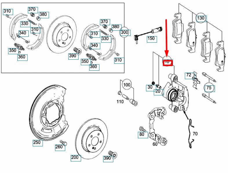 NEW MERCEDES-BENZ E W212 AMG REAR RIGHT BRAKE CALIPER A2124234898 ORIGINAL