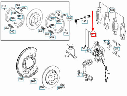 NEW MERCEDES-BENZ E W212 AMG REAR RIGHT BRAKE CALIPER A2124234898 ORIGINAL