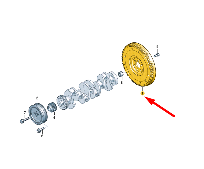 new volkswagen arteon 3h7 dual-mass flywheel 05l105266b original