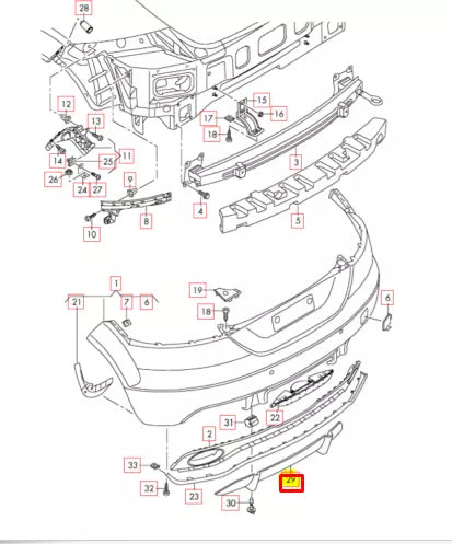 NEW AUDI TT 8J9 REAR BUMPER DIFFUSER 8J0807514G3FZ ORIGINAL