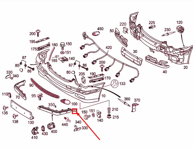 NEW MERCEDES-BENZ C W203 FRONT BUMPER LEFT RAIL A20388521213590 ORIGINAL