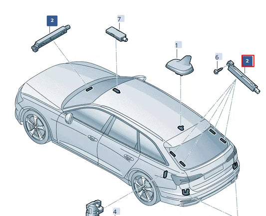 NEW AUDI A6 C8 RIGHT UPPER BOOTLID ANTENNA AMPLIFIER 4K9035225H