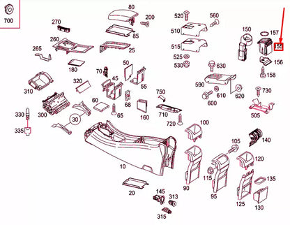 NEW MERCEDES-BENZ C W203 CENTER CONSOLE CUP HOLDER A2036803991