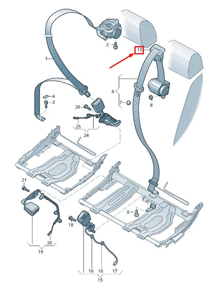 NEW AUDI Q3 F3 REAR CENTER SEAT BELT GUIDE 5108577814PK
