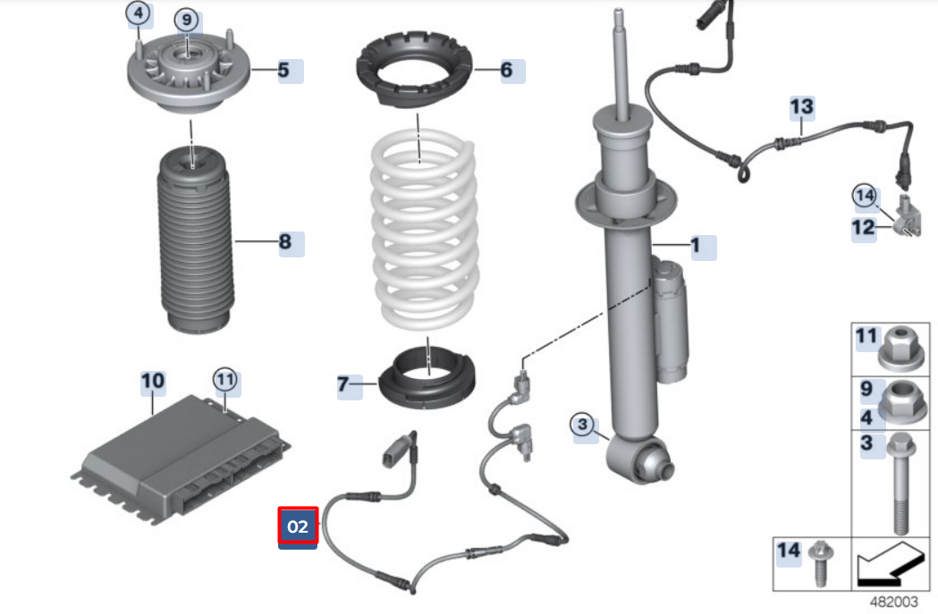 new bmw 5 g30 adapter cable vdc rear left 37106869521 original