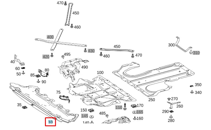 NEW MERCEDES-BENZ GLC X253 FRONT ENGINE LOWER COVER A253524093064 ORIGINAL