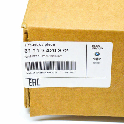 NEW BMW X3 G01 FRONT BUMPER RIGHT SIDE OPEN GRILLE 51117420872