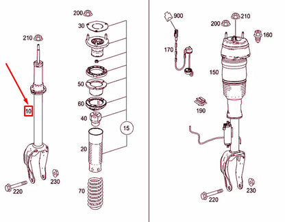 NEW MERCEDES-BENZ ML W166 FRONT AXLE SHOCK ABSORBER A1663232400 ORIGINAL