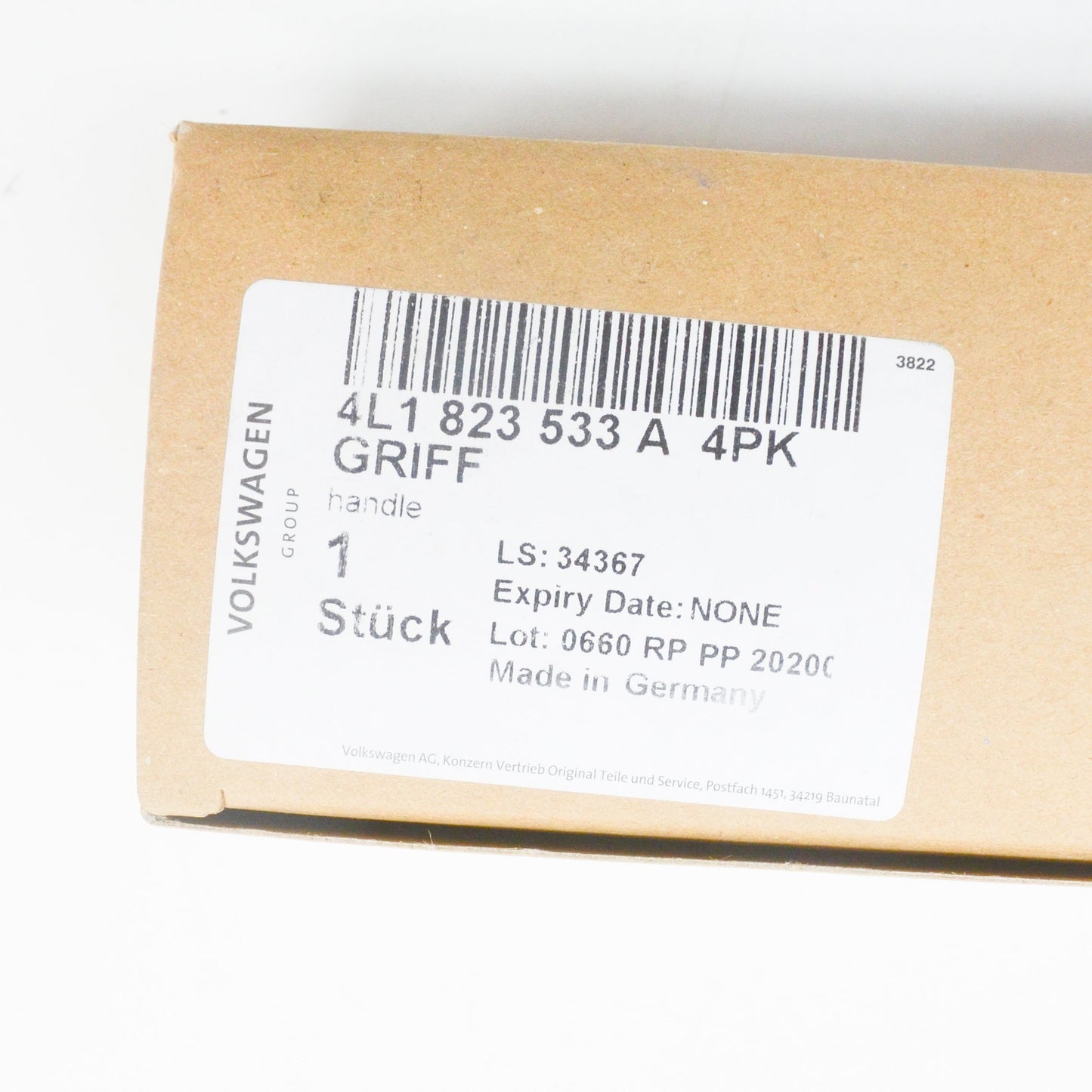 NEW AUDI Q7 4L BONNET LID LOCK CABLE HANDLE LHD 4L1823533A4PK ORIGINAL