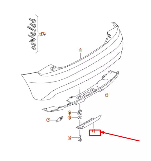 NEW AUDI A1 MK1 REAR BUMPER TOWBAR HITCH COVER 8X08073979B9