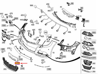 NEW MERCEDES-BENZ C W204 FRONT BUMPER NUMBER HOLDER A2048174078 ORIGINAL