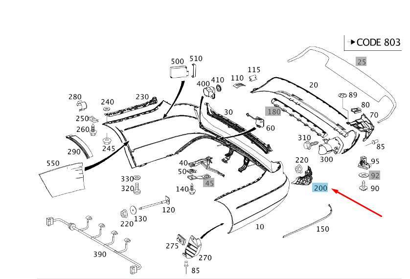 new mercedes-benz e s212 rear left bumper basic carrier a2128850765 original