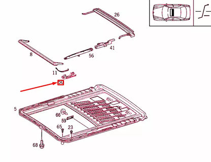 NEW MERCEDES-BENZ E W210 SLIDING ROOF RIGHT GUIDE A2107820231 ORIGINAL
