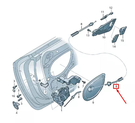 NEW AUDI TT FV FRONT DOOR INNER RELEASE CABLE 8S0837085B