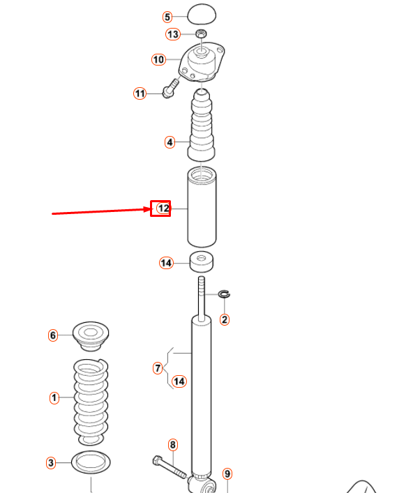 new vw beetle 9c rear shock absorber protective boot 1j0513425a original