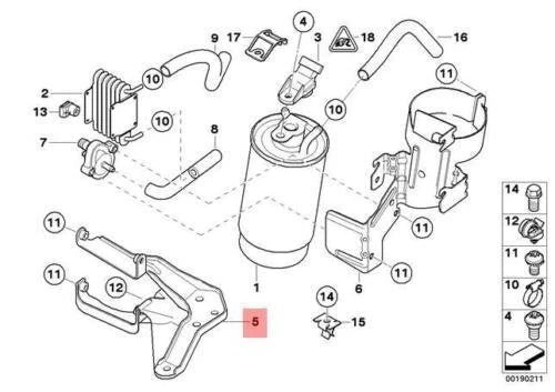 NEW BMW E46 330D 330XD FUEL RADIATOR BRACKET MOUNT 7792138 13327792138 ORIGINAL
